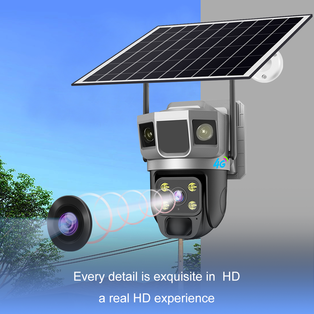V380PRO 4MP HD AOV Wireless Security Network Cameras Cctv Solar Powered Outdoor 4G Solar IP Camera
