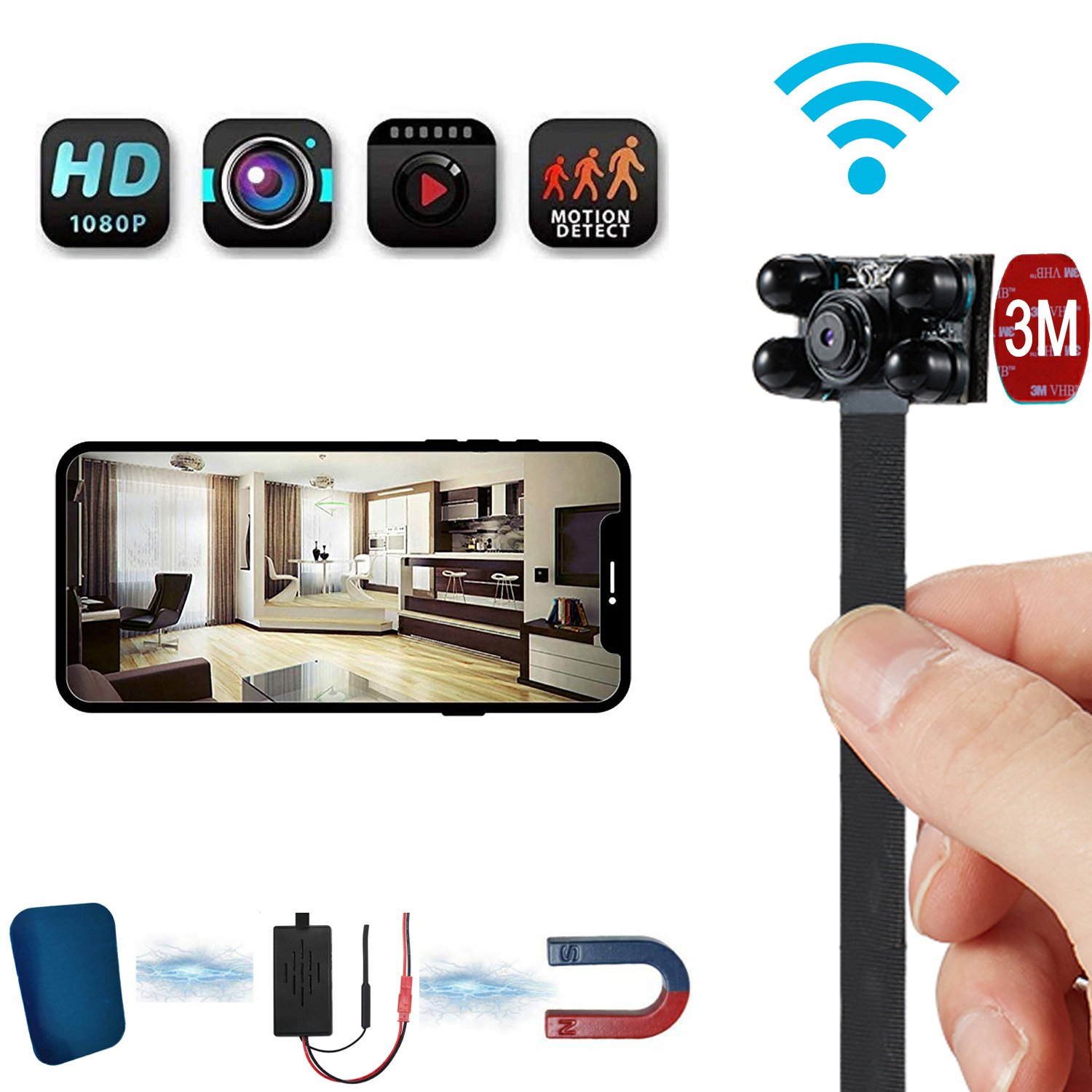 Small Camera DIY Module Mini Wireless Night Vision Camera HD 1080P WiFi Nanny Camera