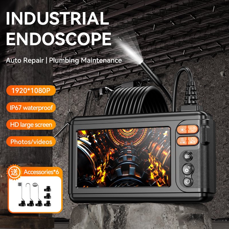 C50 5 inch 8.5mm dual lens semi rigid cable 5m deep well camera mini endoscope inspection camera