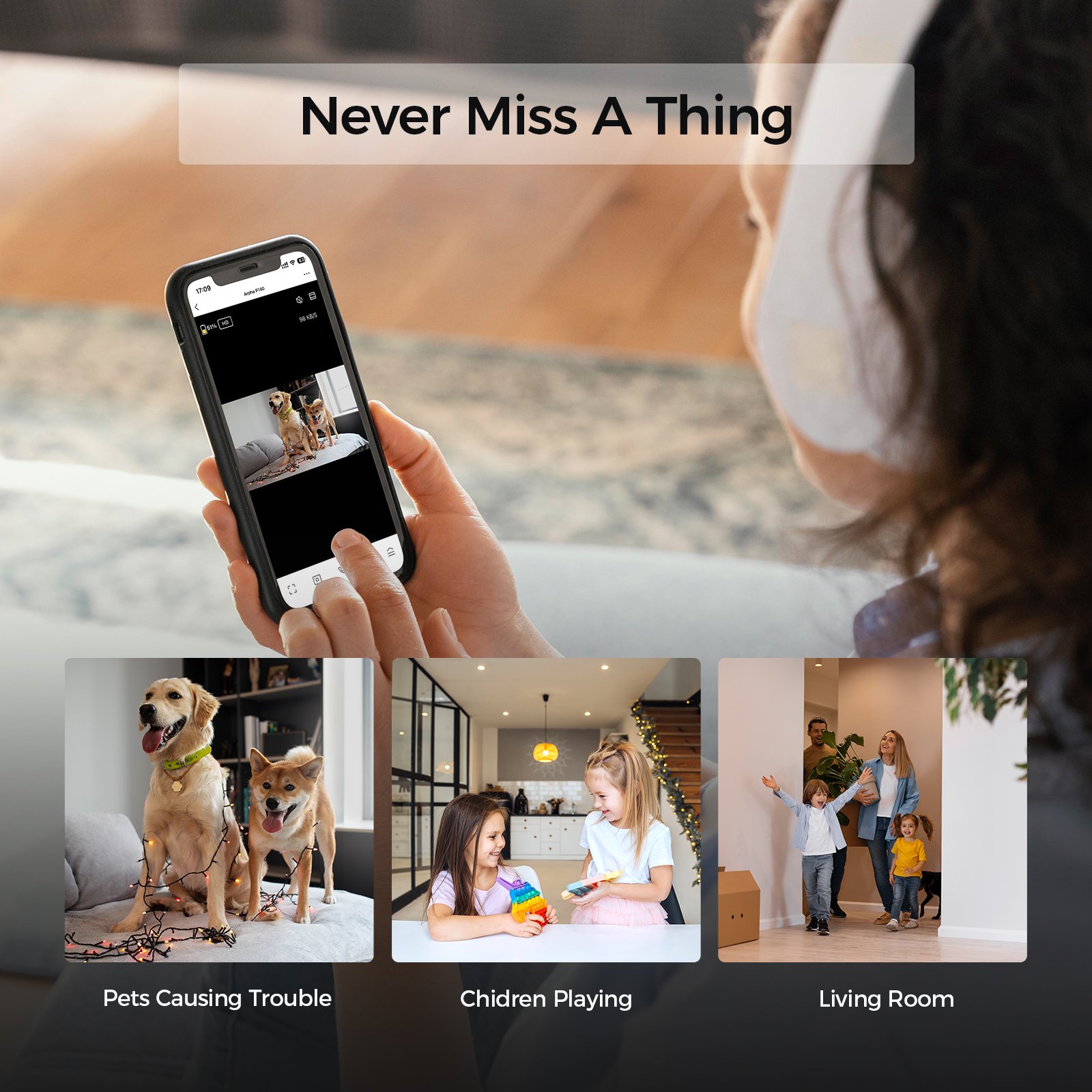 Arpha P160 Wifi Security Camera Magnetic Two-way Audio Ip Surveillance Cameras Memory Card Mini Camera Motion Detection Indoor
