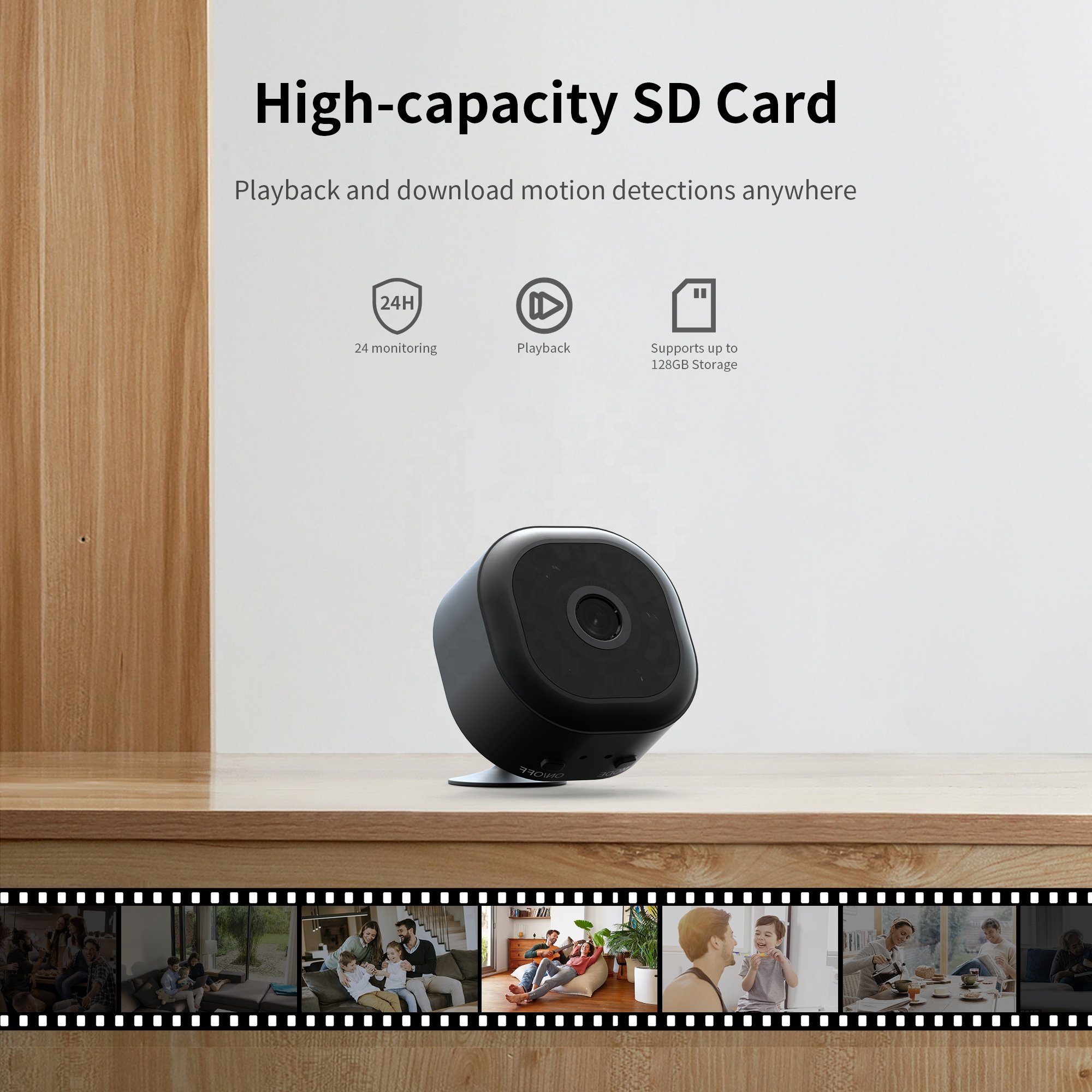 Low End 480P Battery Powered Wireless WiFi Small Nanny Cam Mini Camera surveillance night vision remote view on Mobile APP