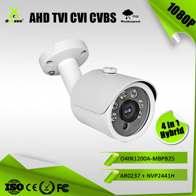 2MP 1080P 25M IR Range IP66 AHD TVI CVI CVBS Hybrid 4 in 1 Metal Housing bullet hd video camara