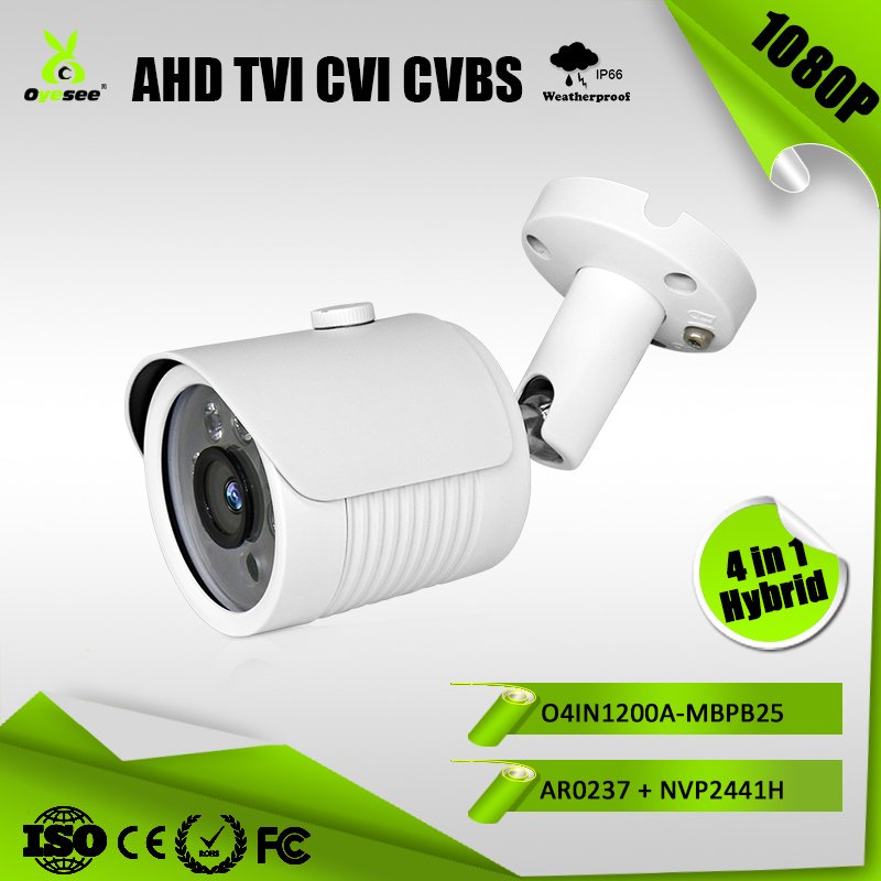 2MP 1080P 25M IR Range IP66 AHD TVI CVI CVBS Hybrid 4 in 1 Metal Housing bullet hd video camara