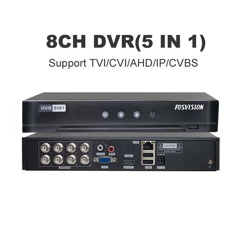 Fosvision 8ch cctv camera kit full color Night Vision Dvr Security Home System Video Surveillance Ahd Camera 5mp Ahd Kit