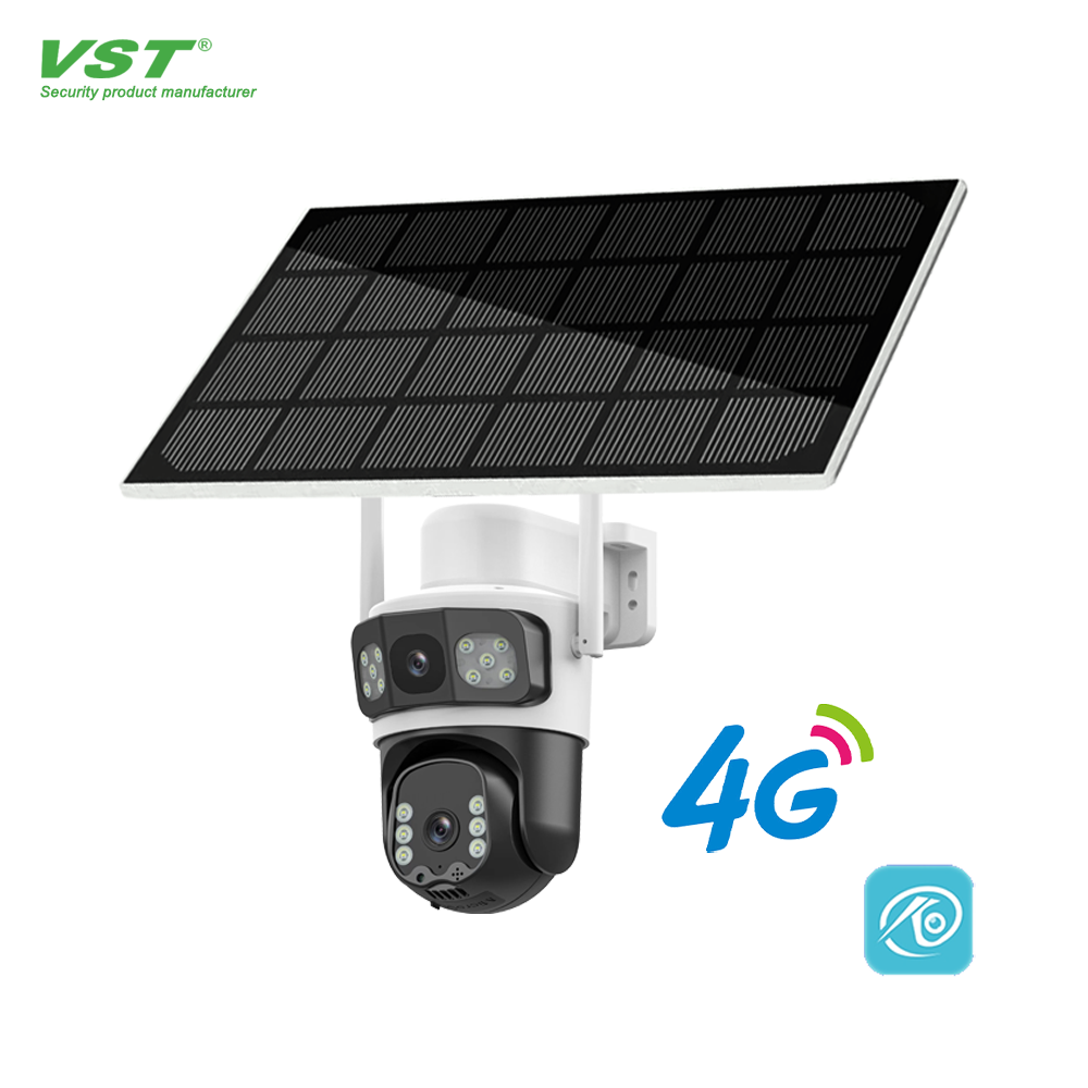 O-KAM 3.5 Inch WiFi Solar Powered PTZ Camera 2MP+2MP with 4G Network 3 Screens Low-Power Cloud Data Storage Asia Pacific Version