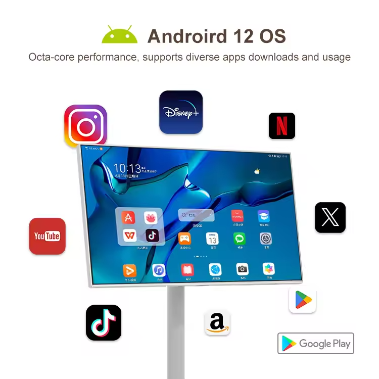 Family Must Have Mobile Tv Wireless Wifi Rollable Jcpc Bestietv 21.5 Inch mobile Portable tablet Smart touch screen Tv