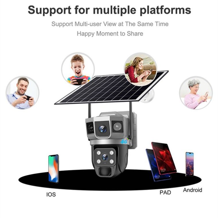 Rscamtom Full Color Night Vision 4G Solar Camera with 8W Solar Panel Night Vision Full Color WiFi Rscamtom Pro v380