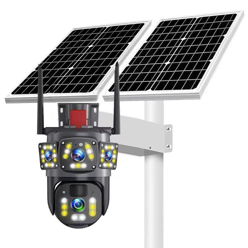 solar camera 4G V360PRO Three eyes and two pictures outdoor solar closed circuit TV PTZ camera 1080P Card 32G