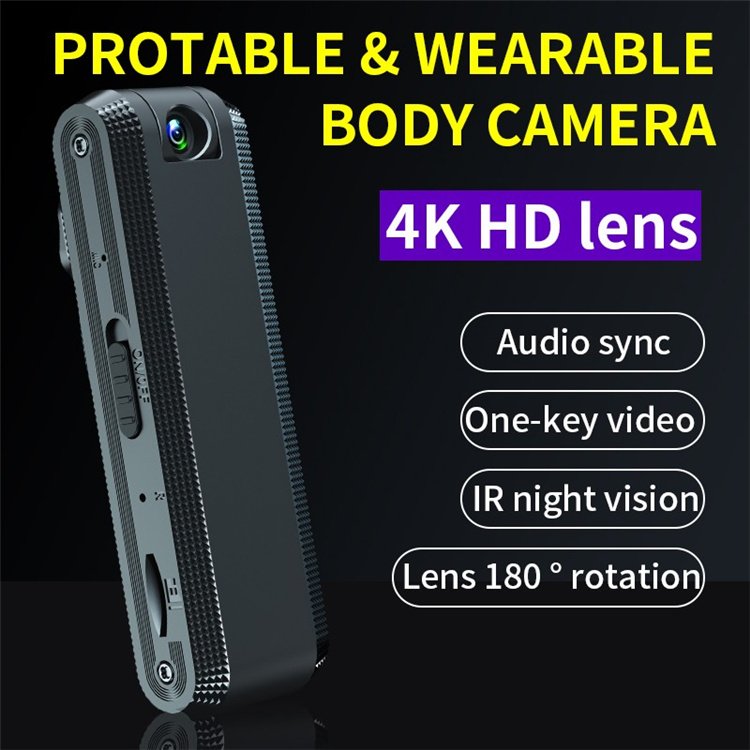 HOT 1080P Mini Portable Wearable Body Camera 180 Rotation with LED Light Support Night Vision Shot and Audio Recording