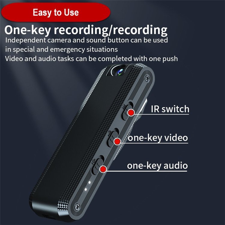 HOT 1080P Mini Portable Wearable Body Camera 180 Rotation with LED Light Support Night Vision Shot and Audio Recording
