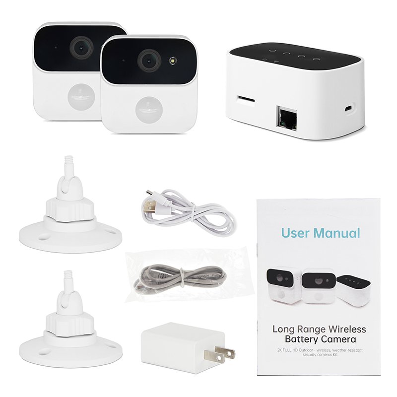 Indoor Home Security Cameras Time-lapse photography 2K MINI WiFi Camera Kit AI Smart Human Siren wireless battery camera