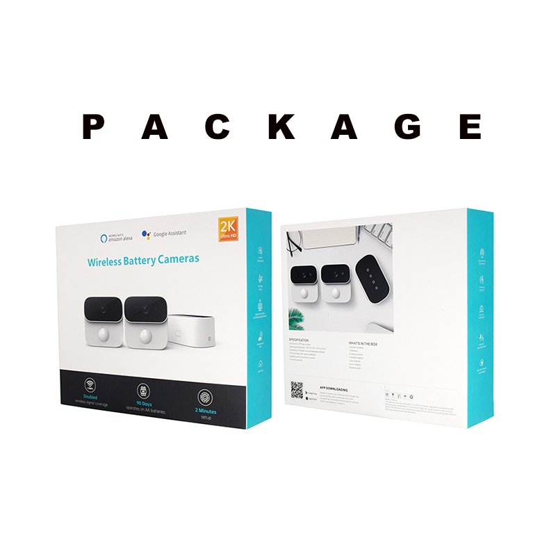 Indoor Home Security Cameras Time-lapse photography 2K MINI WiFi Camera Kit AI Smart Human Siren wireless battery camera