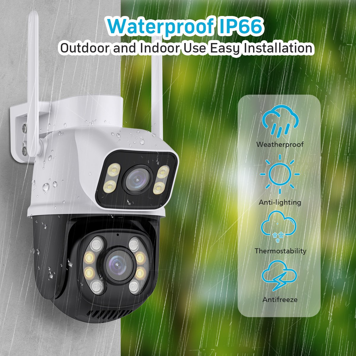 Icsee Wifi Camera 6MP Dual Lens ptz WIFI Camera Outdoor Human Auto Tracking Wireless Security WIFI Camera Night Vision