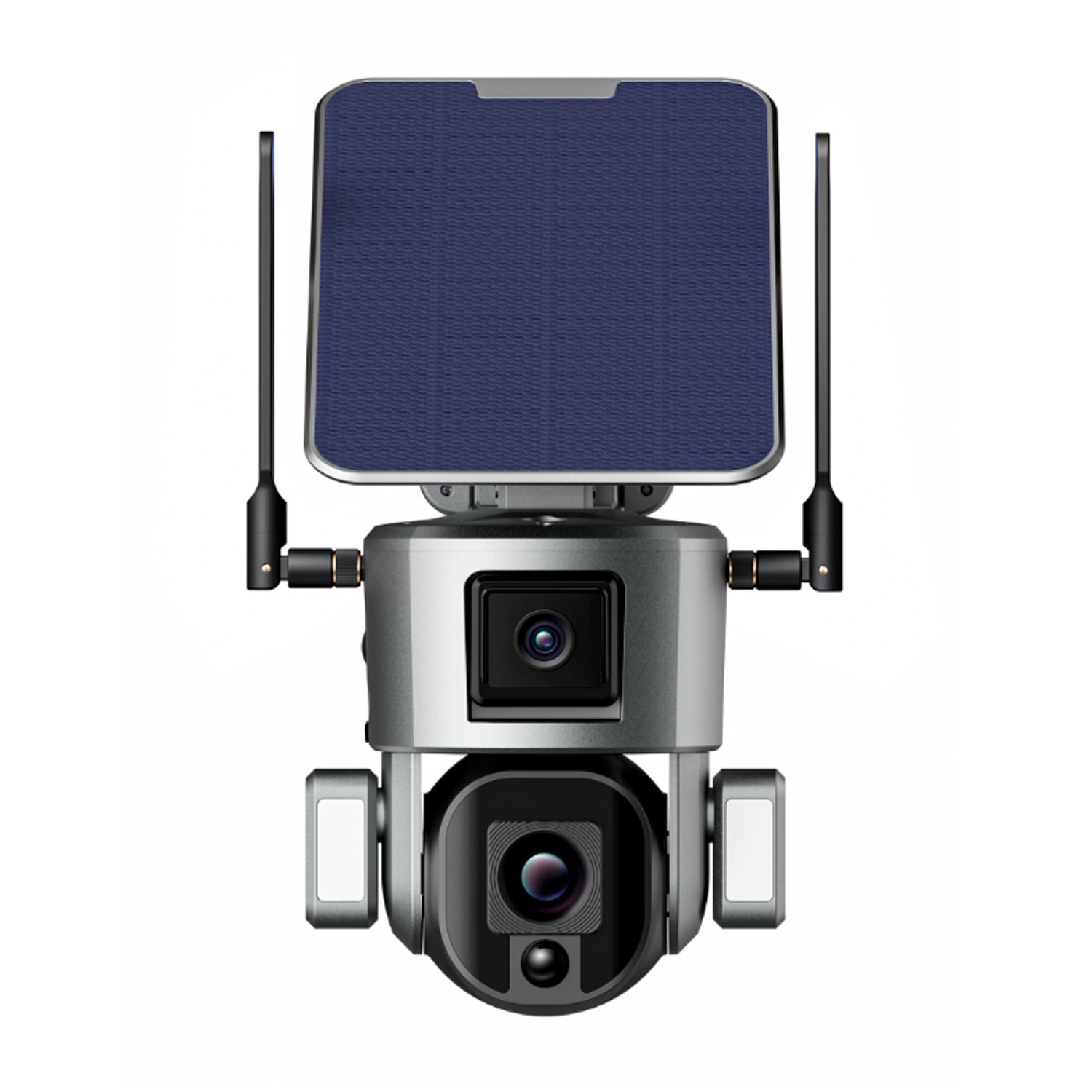 Dual Lens Network Wireless 360 Degree Solar Powered System Panel CCTV Outdoor Remote Security 8MP 4G Solar Camera