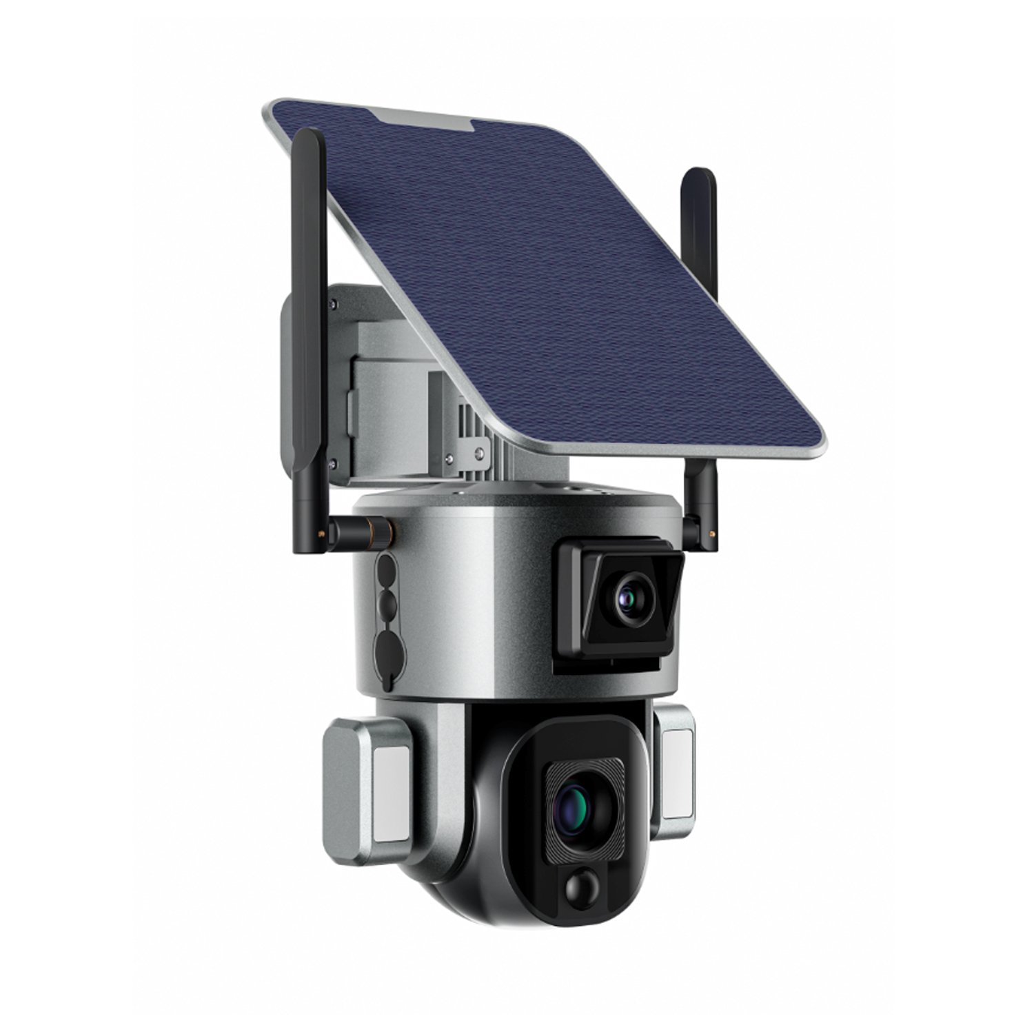 Dual Lens Network Wireless 360 Degree Solar Powered System Panel CCTV Outdoor Remote Security 8MP 4G Solar Camera