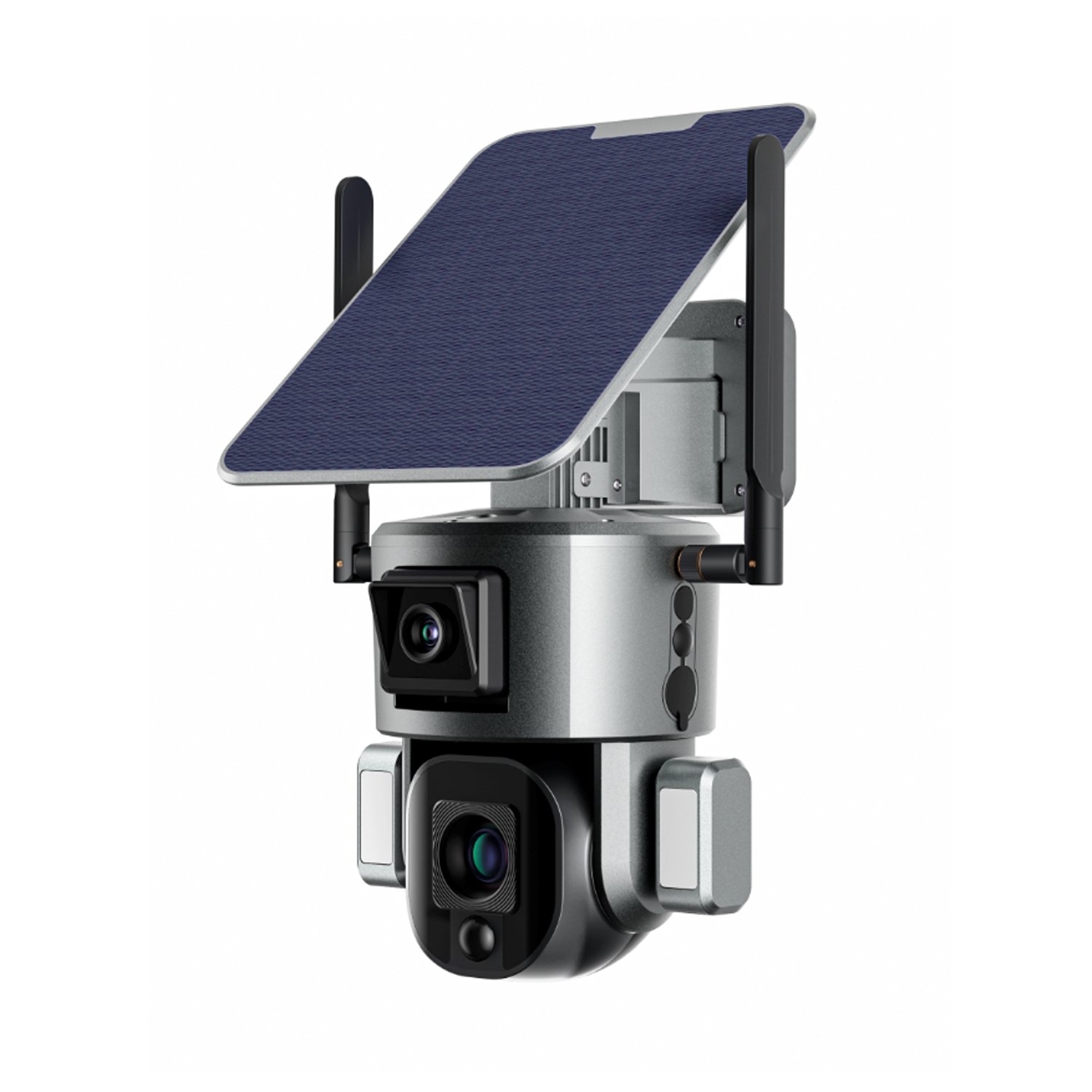 Dual Lens Network Wireless 360 Degree Solar Powered System Panel CCTV Outdoor Remote Security 8MP 4G Solar Camera