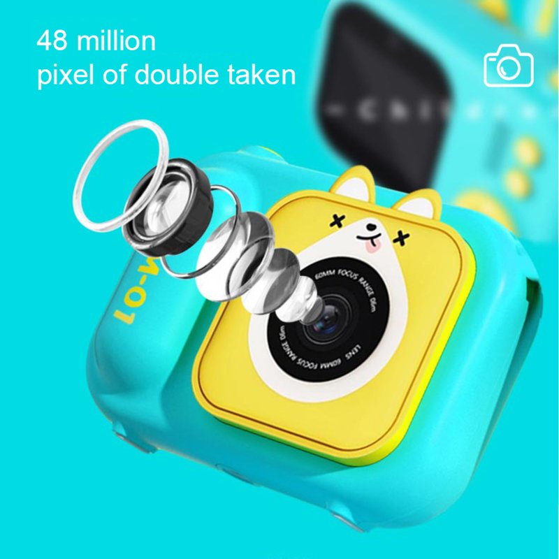 New S11 2.4 Inch 48MP Display Screen Mini Cartoon Cute Camera for Children Educational 1080P Projection Video Camera for Kids