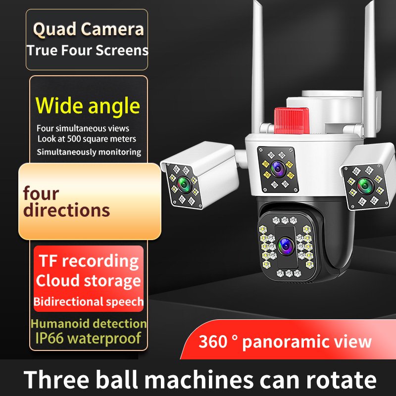 Wistino 9MP three lens wireless cameras wifi 360 degree all round home protection wifi security camera