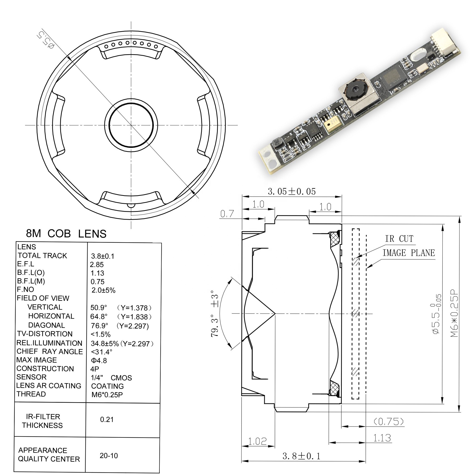Mini Camera Cmos Mini Hidden Digital Camera Pcb 8Mp Wifi IMX179 Usb Camera Module