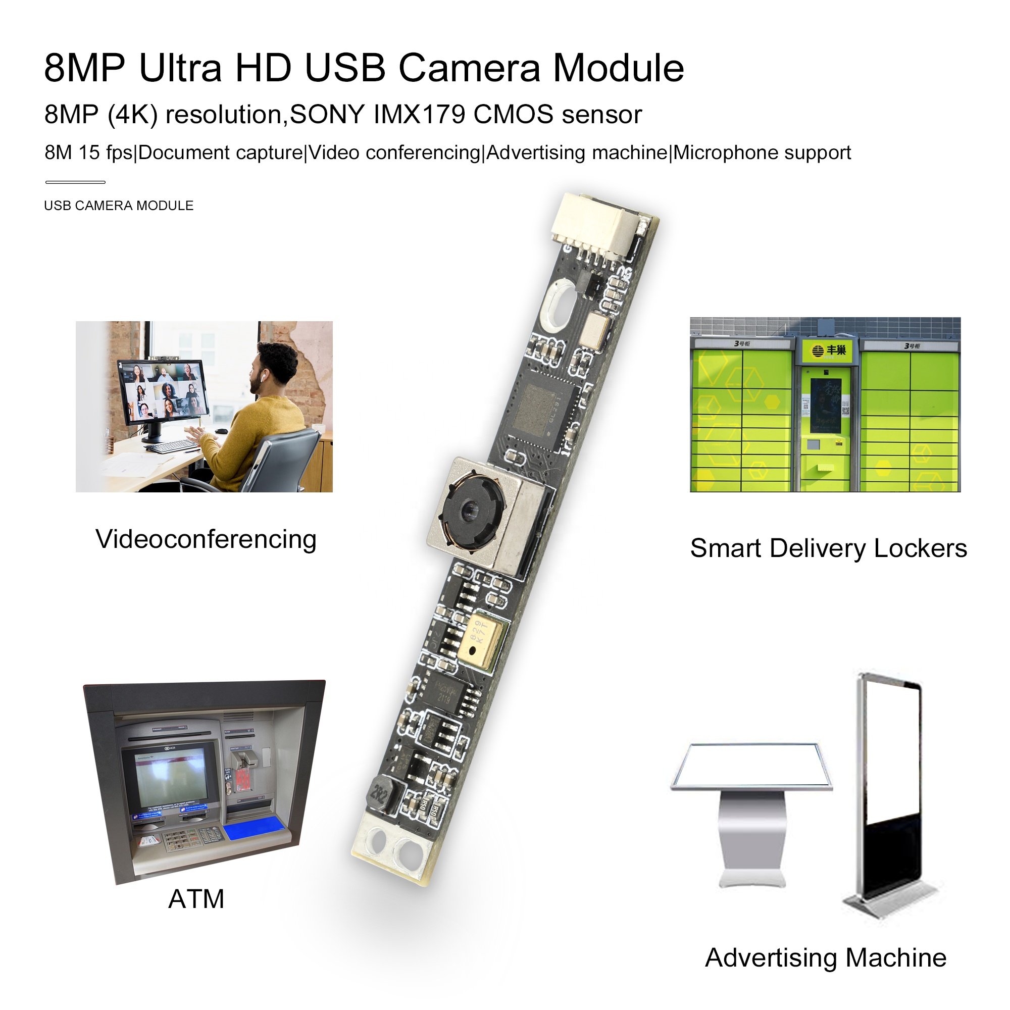Mini Camera Cmos Mini Hidden Digital Camera Pcb 8Mp Wifi IMX179 Usb Camera Module