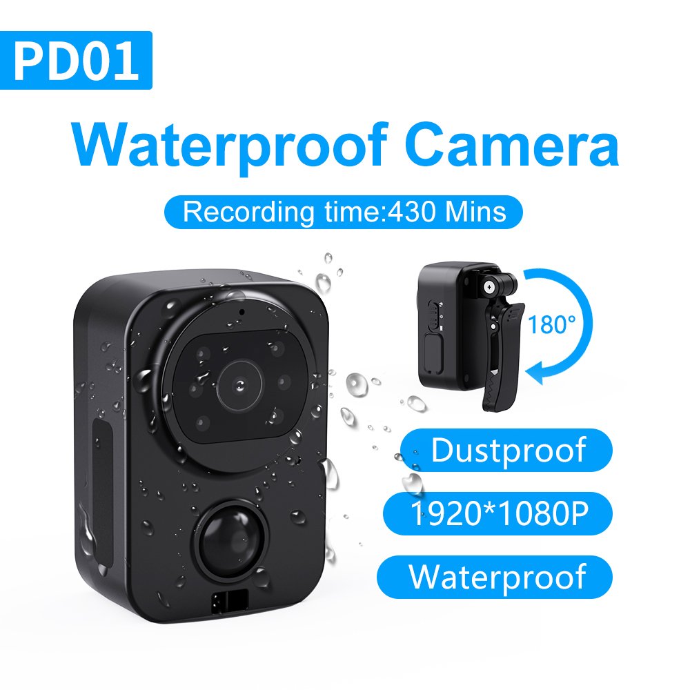 PD01 New Waterproof Without Wifi Mini Body Cameras Infrared Night Vision HD Camera Recorder Mini Camera PIR Motion Detection