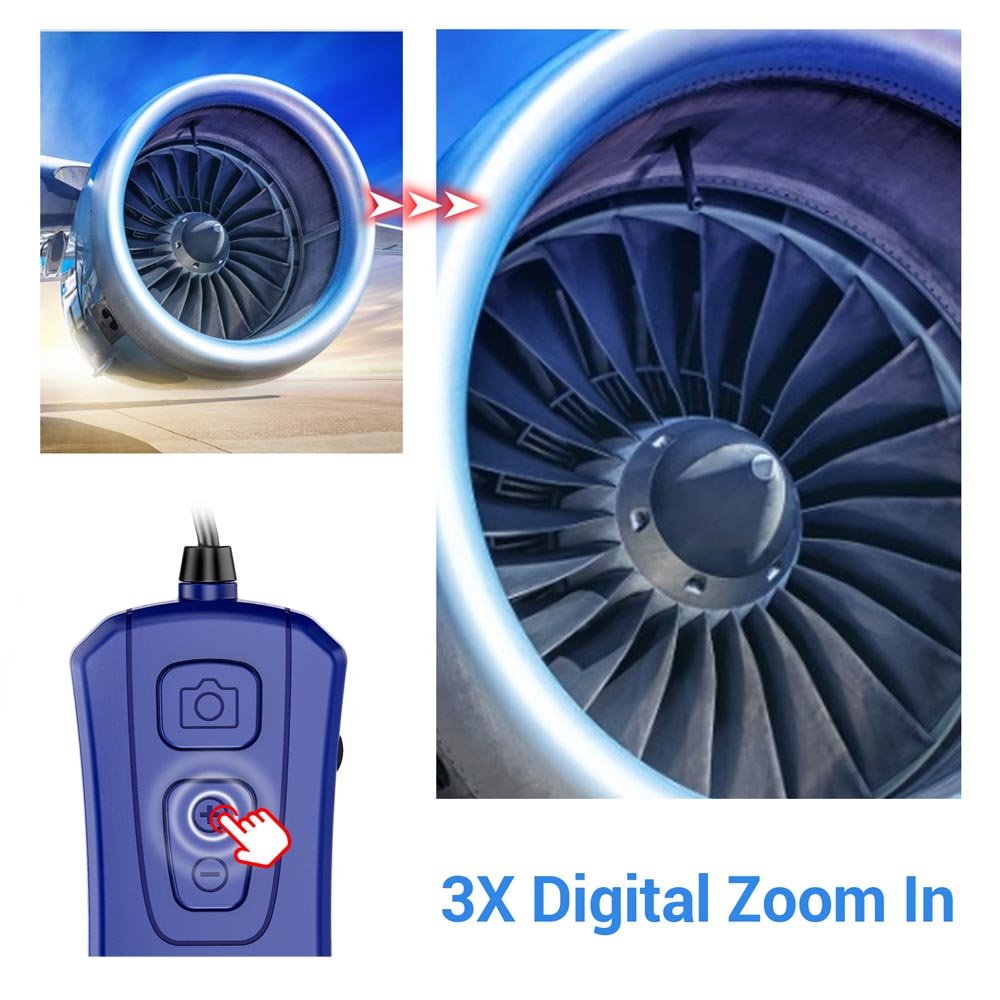 Dual Lens Industrial Endoscope Camera Snake 1080P Borescope Inspection with 7 LED Lights IP67 Waterproof Sewer Ios Cam PQ310