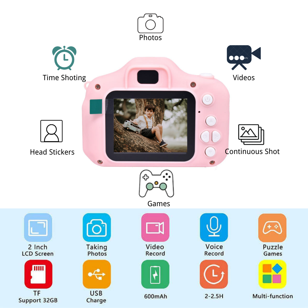 8 Million Pixels Kids Mini Camera Gift Portable SLR Educational Toy Photography Camera Children Digital Camera Toys With Games
