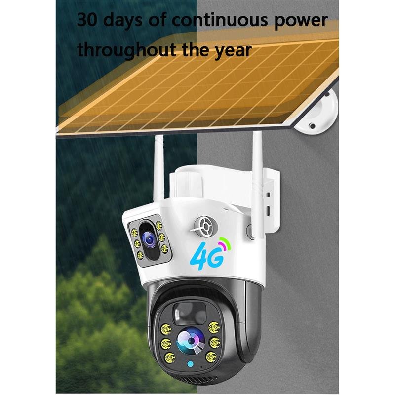 ptz solar camera wifi 4g solar trail camera dual lens solar security camera with solar panel