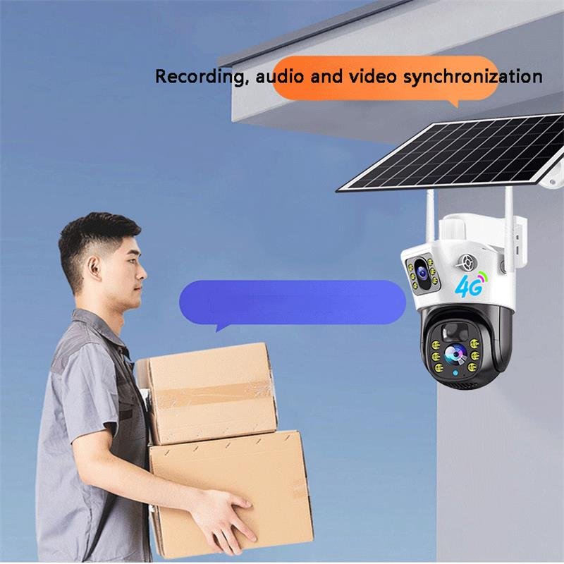ptz solar camera wifi 4g solar trail camera dual lens solar security camera with solar panel