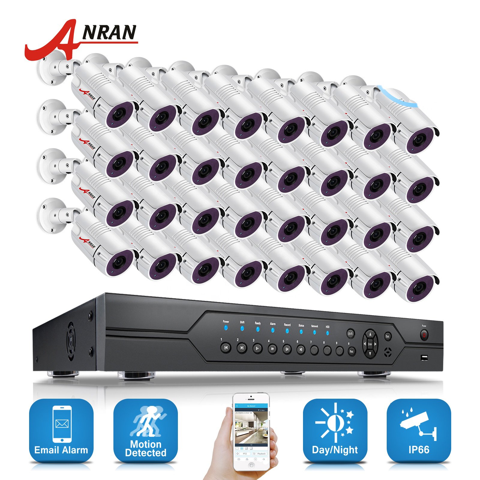 AHD DVR kits 32 Channels 1080p 2mp HD Analog Camera 1080N AHD DVR security system