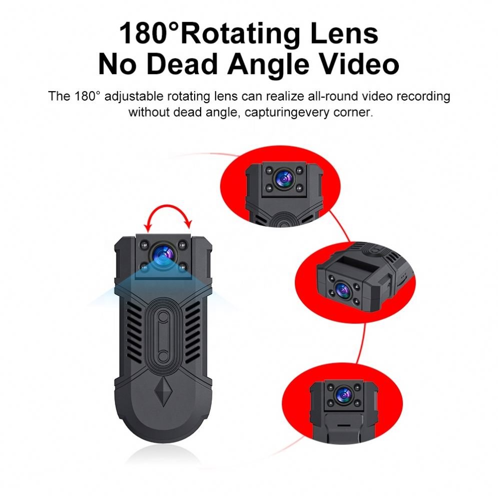 QZT Night Vision Hd Resolution Camera Sd Card 1080p Security back clip Mini Camera