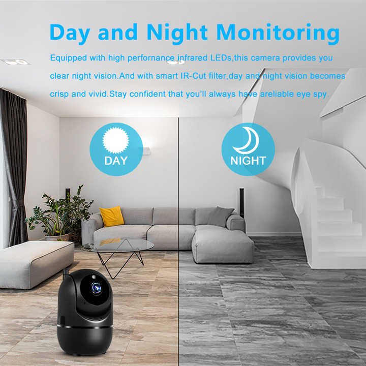 Mini PTZ Intelligent Wireless Baby Security Camera Outdoor Use Automatic Tracking Motion Detection Wide Angle Network NVR