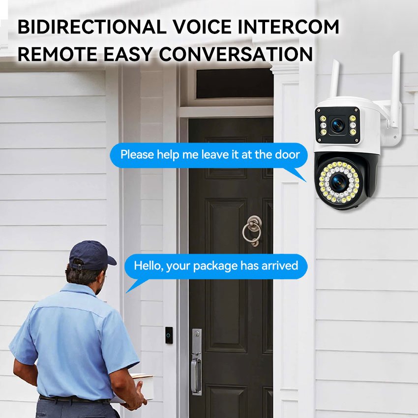 Factory wholesale Dual Lens 2k Waterproof 4mp Cctv Ip Camera Ptz Wifi Dual Lens 360 Ultra Wide Angle Security Outdoor Ip Camera