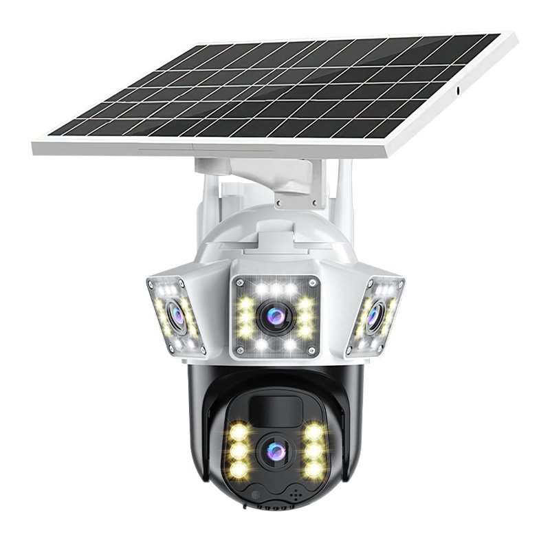 solar camera 4G V360PRO Three eyes and two pictures outdoor solar closed circuit camera 1080P Card 32G