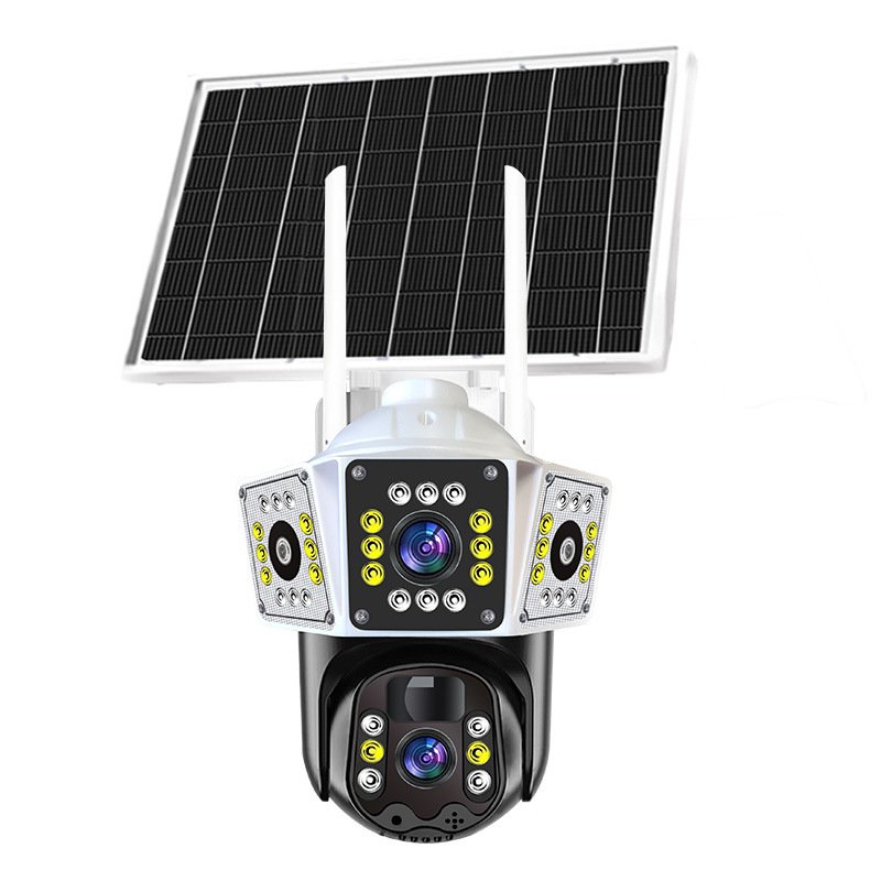 solar camera 4G V360PRO Three eyes and two pictures outdoor solar closed circuit camera 1080P Card 32G