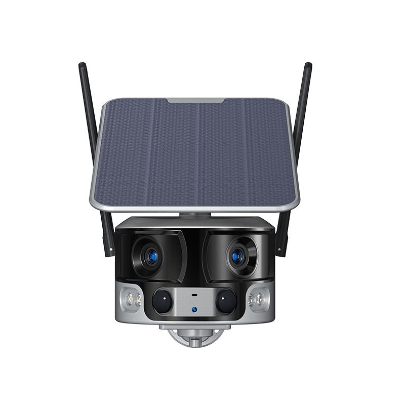 JORTAN Solar Panel 4G Wifi Security Camera 8MP 4K Dual Lens Bullet Camera,rechargeable Battery IP Indoor Camera H.265 Niview