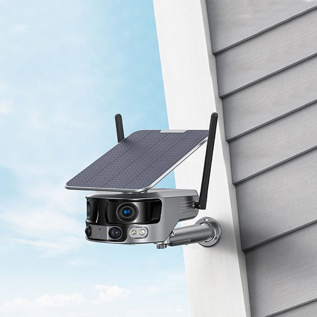 JORTAN Solar Panel 4G Wifi Security Camera 8MP 4K Dual Lens Bullet Camera,rechargeable Battery IP Indoor Camera H.265 Niview
