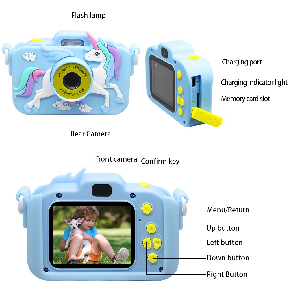 multiple color Mini kids camera FHD 1080P 48MP Video Recorder Selfie Dual Camera 2.0 inches IPS Screen Children camera