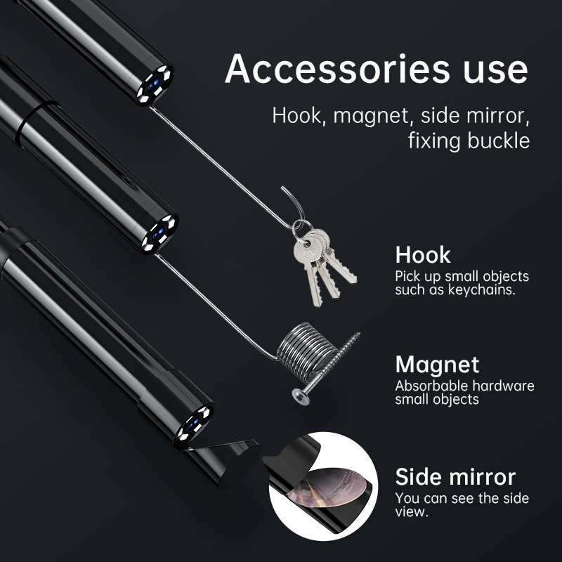 Inskam128A 3m 2600mAh AV Industrial Endoscope Digital Hard Camera Handheld Waterproof Sewer Inspection Camera with 8 LED Lights