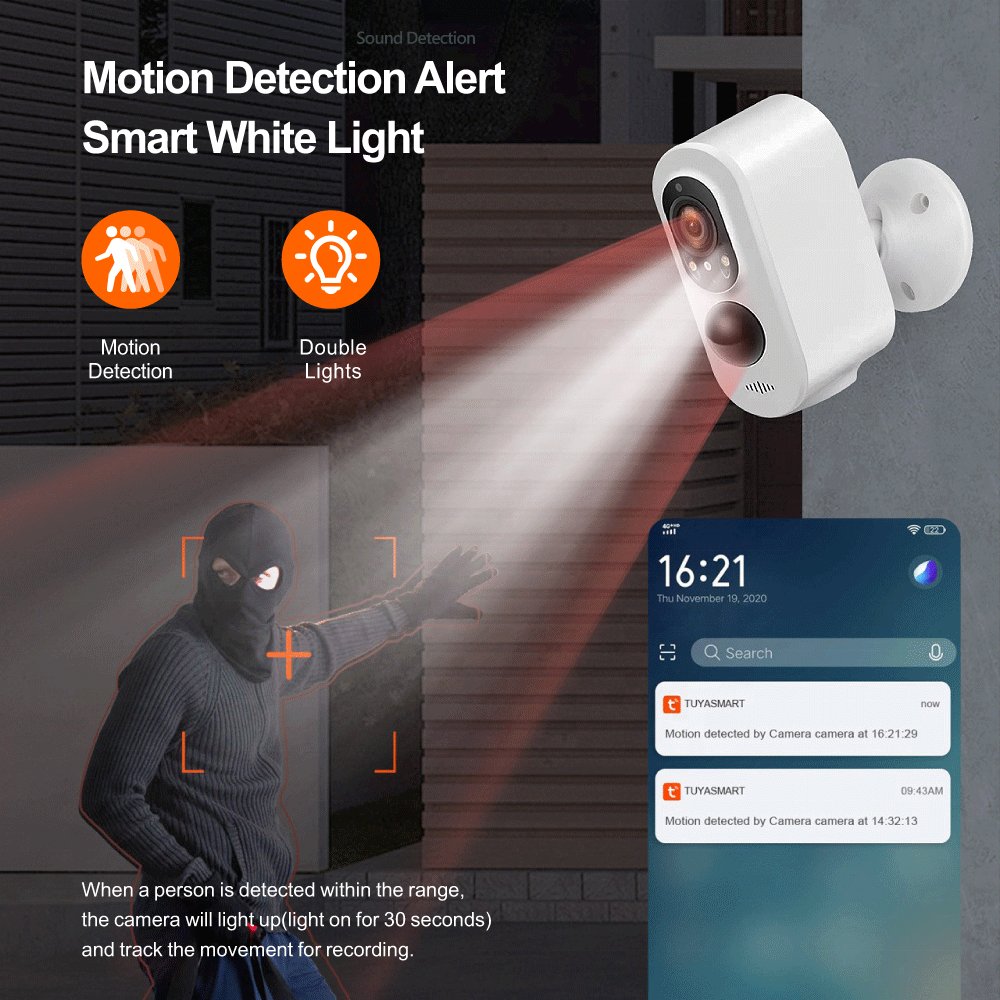 Factory Price Tuya Smart 3.0MP HD Waterproof Battery Camera WiFi Night Vision Solar Outdoor PST-SDW-2-S