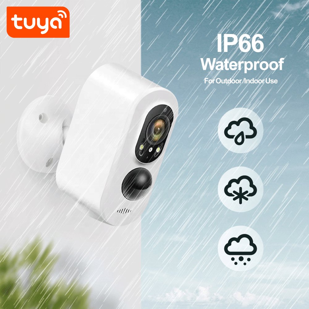 Factory Price Tuya Smart 3.0MP HD Waterproof Battery Camera WiFi Night Vision Solar Outdoor PST-SDW-2-S
