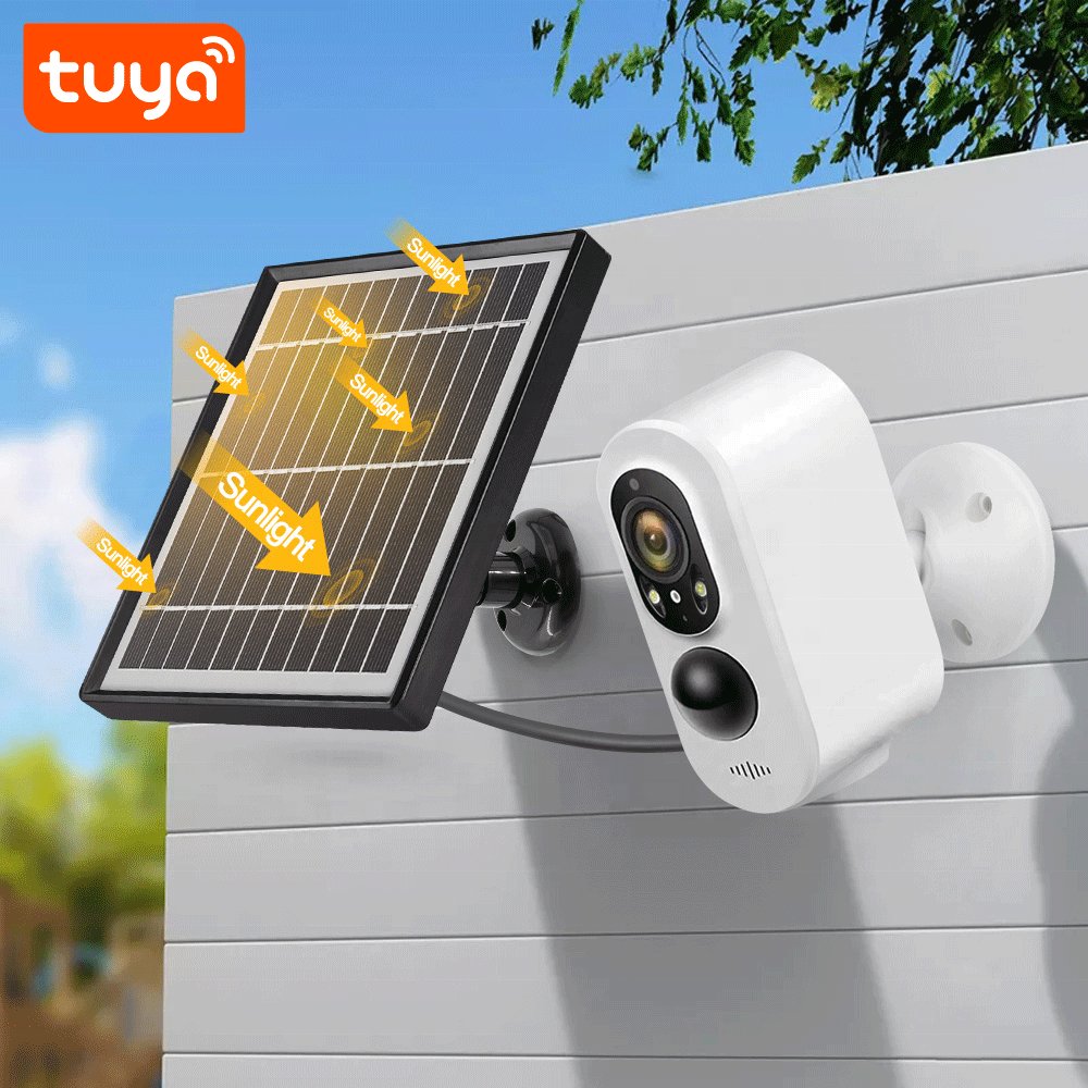 Factory Price Tuya Smart 3.0MP HD Waterproof Battery Camera WiFi Night Vision Solar Outdoor PST-SDW-2-S