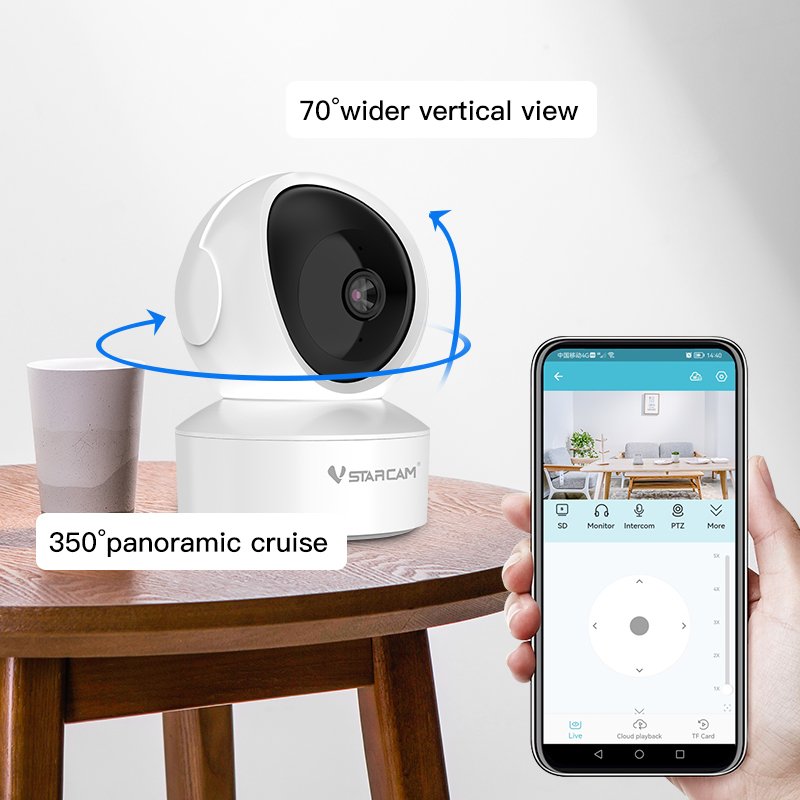 VSTARCAM CS49 1080P CCTV indoor PTZ wifi security camera Two-way Audio Motion Detection and Humanoid tracking wifi cameras