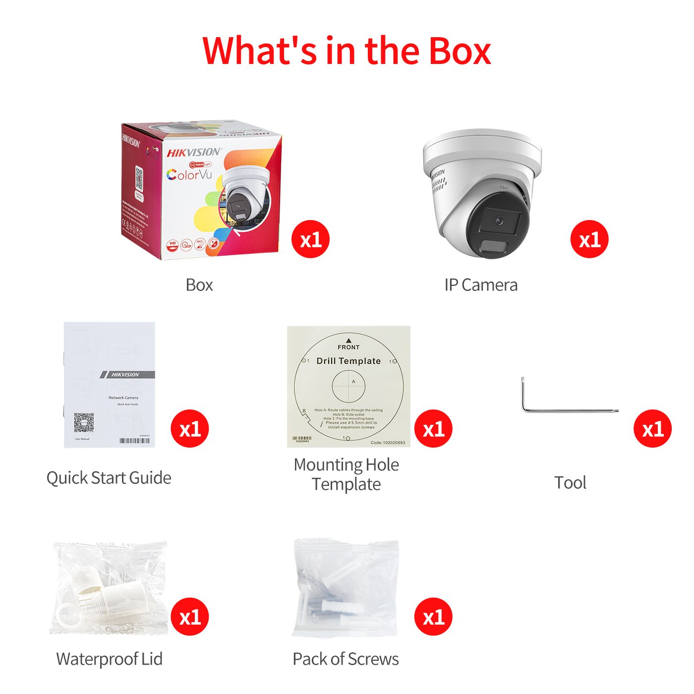 HIK OEM Poe 6MP ColorVu Full Built-in Mic IP network camera with Human Body/Vehicle Detection security camera