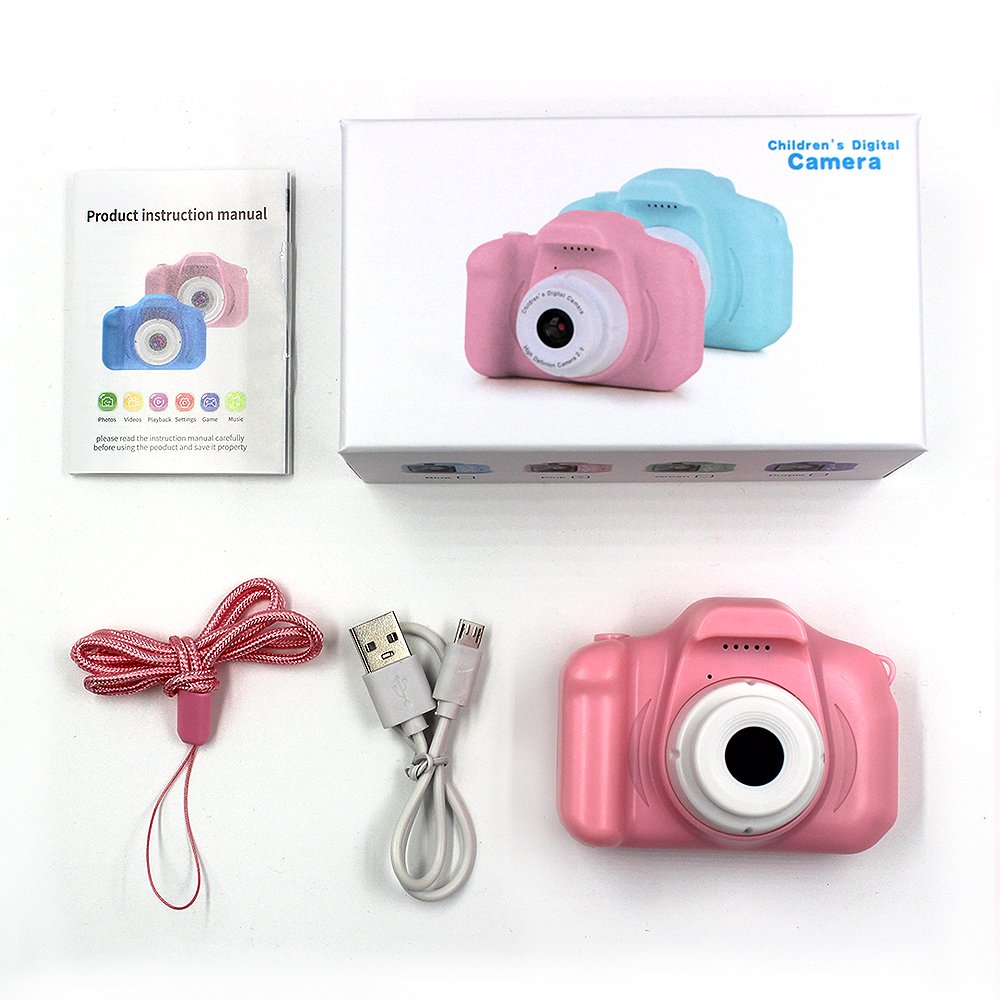 Hot selling 1080P 2.0 inch screen cute electronic kids gift toy camera Dula lens mini Digital Kids Camera X2