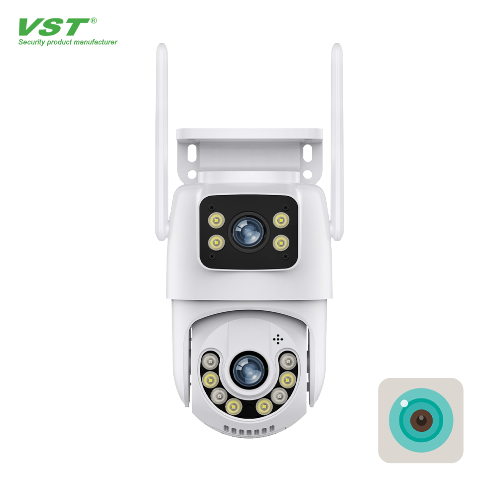 ICSEE Dual Lens CCTV Network Dome Camera Indoor Security Night Vision Supervisory Tracking WIFI Box Supervisory Day SD Card