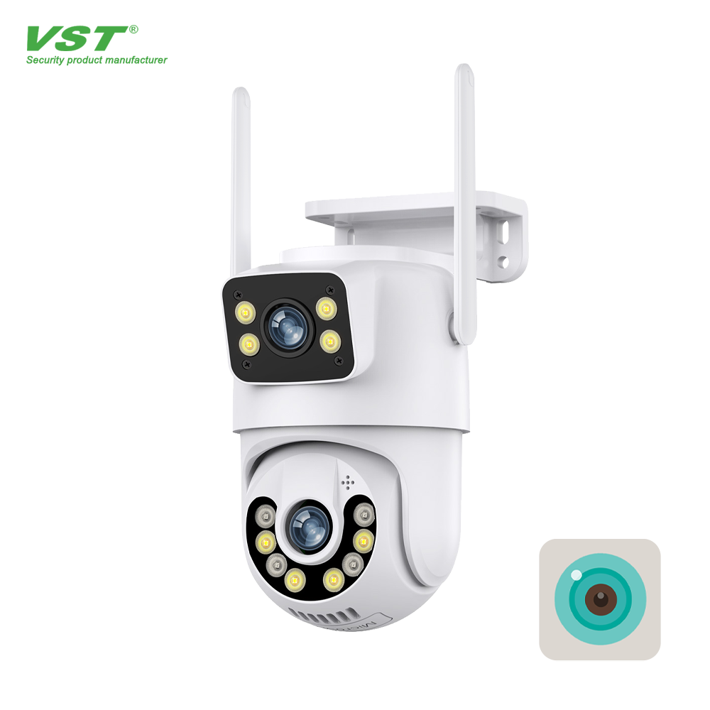 ICSEE Dual Lens CCTV Network Dome Camera Indoor Security Night Vision Supervisory Tracking WIFI Box Supervisory Day SD Card
