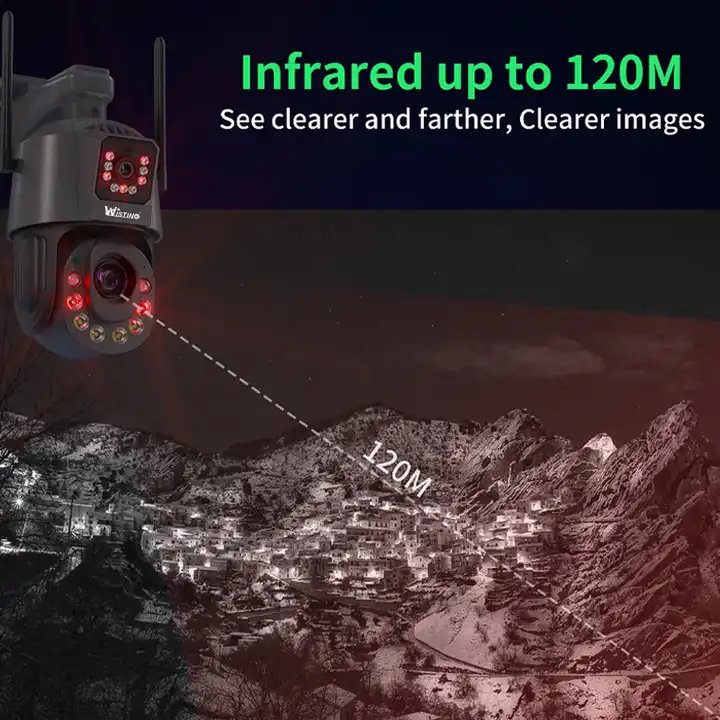 Wistino 12MP Icsee 50x Zooming Wireless 4G CCTV Camera Night Vision Audio Alarming Outdoor Waterproof Network Camera