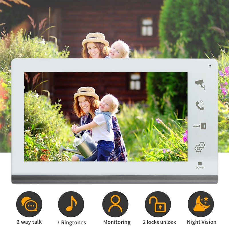VIDEW 4 Wired Video Intercom System RFID Unlock Camera Doorbell with 7 Inch Screen Night Vision Home Door Bell for Villa