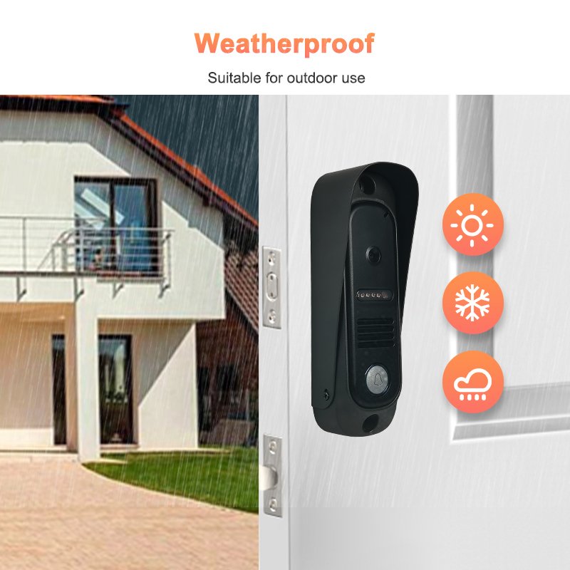 VIDEW 4 Wired Video Intercom System RFID Unlock Camera Doorbell with 7 Inch Screen Night Vision Home Door Bell for Villa